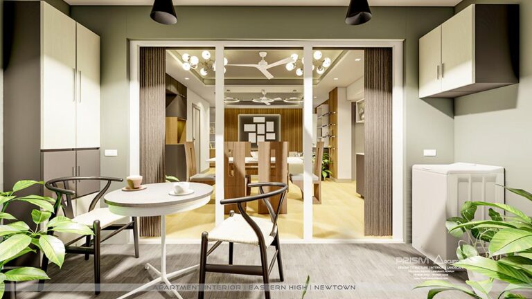 Smart balcony design in Kolkata by Prism Architects