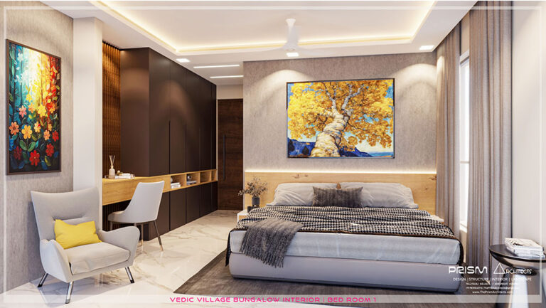 Contemporary Bed Room Design in Kolkata by Prism Architects