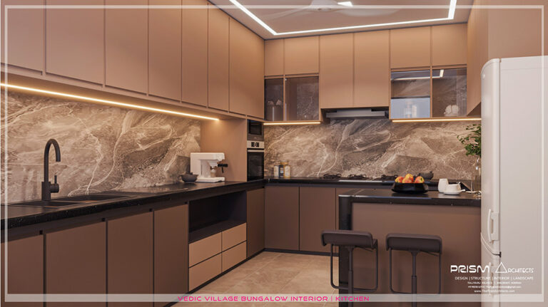 Contemporary Kitchen Interior in Kolkata by Prism Architects