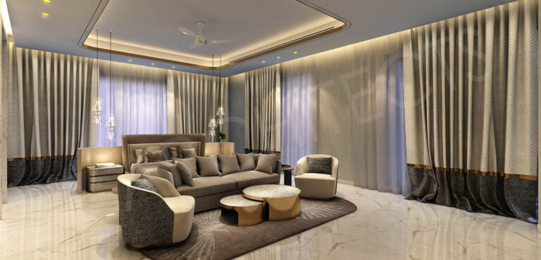 Luxurious Living Space Interior Design in Kolkata by Prism Architects