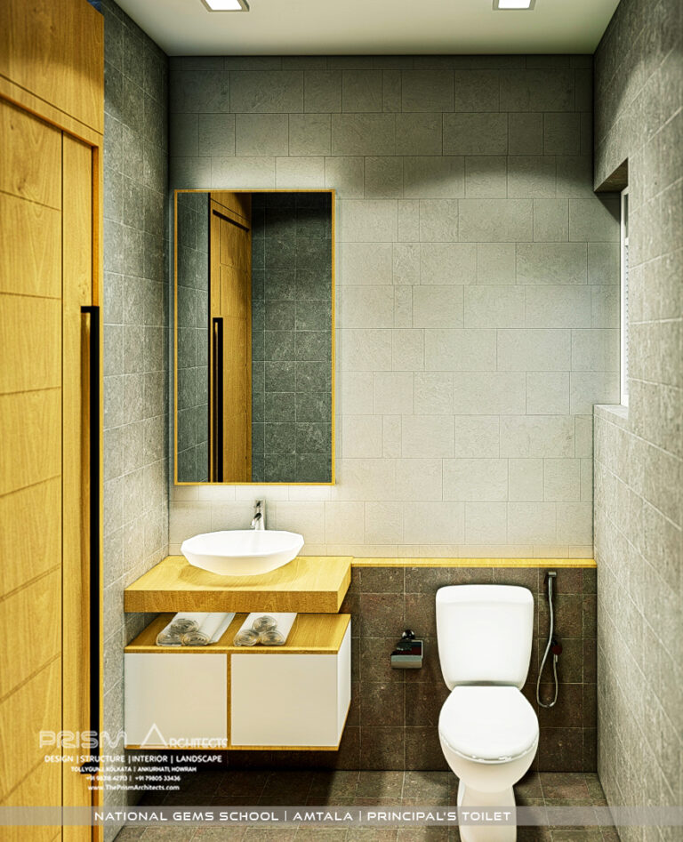 Smart toilet design in Kolkata by Prism Architects