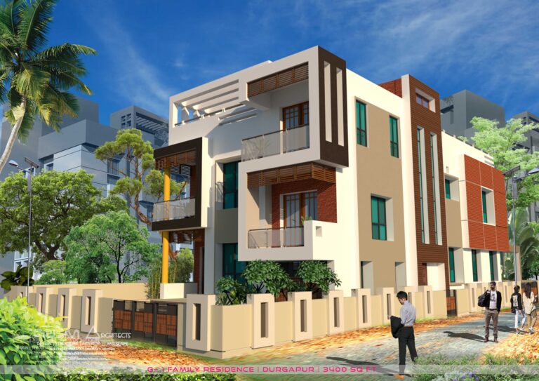 Modern residence design in Durgapur by Prism Architects