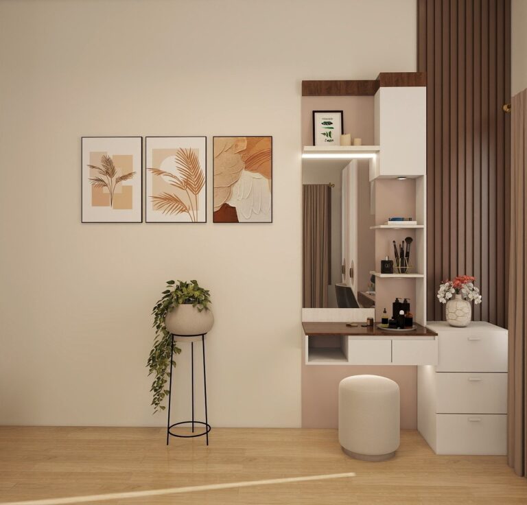 Modern residential interior design in Kolkata by Prism Architects blending contemporary style with traditional elements.